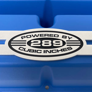 Ford Small Block 289 Tall Valve Covers - Oval Billet - Blue