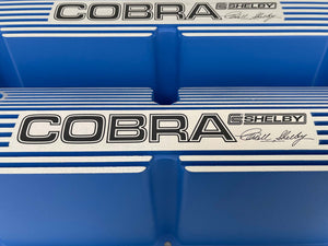 Ford Small Block Pentroof COBRA C.S. Shelby Valve Covers - Blue