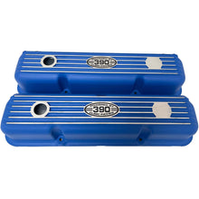 Load image into Gallery viewer, Ford FE 390 Short Valve Covers - Powered by 390 Logo 1 - Blue