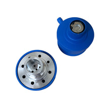 Load image into Gallery viewer, Blue Billet Aluminum Valve Cover Breather &amp; PCV Valve - Sanded Tops - Custom