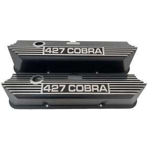 Ford FE Tall 427 Cobra Valve Covers - Long Plate - Black