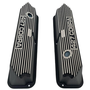 Ford FE Tall 427 Cobra Valve Covers - Long Plate - Black