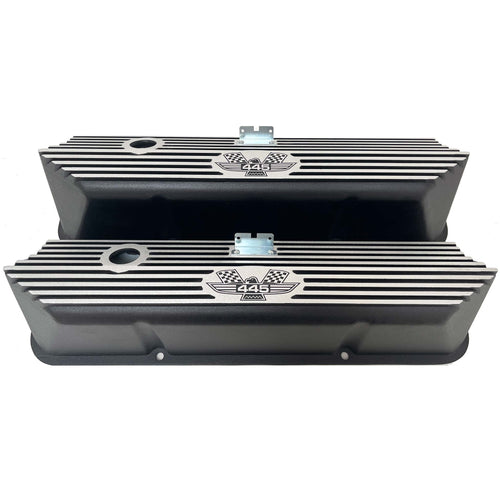 Ford FE Tall 445 American Eagle Valve Covers - Finned - Black