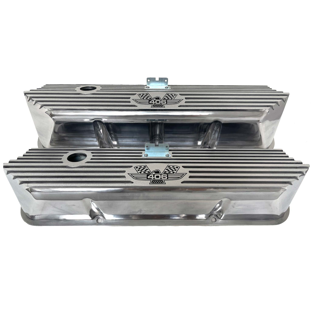 Ford FE Tall 406 American Eagle Valve Covers - Polished