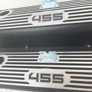Ford FE 455 Valve Covers Tall Finned - Black