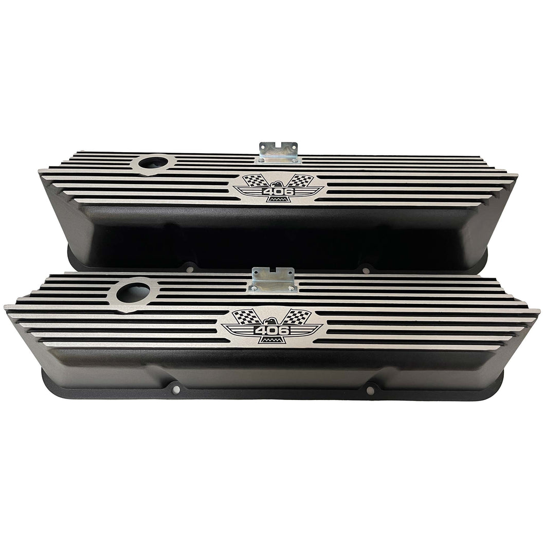 Ford FE Tall 406 American Eagle Valve Covers - Black
