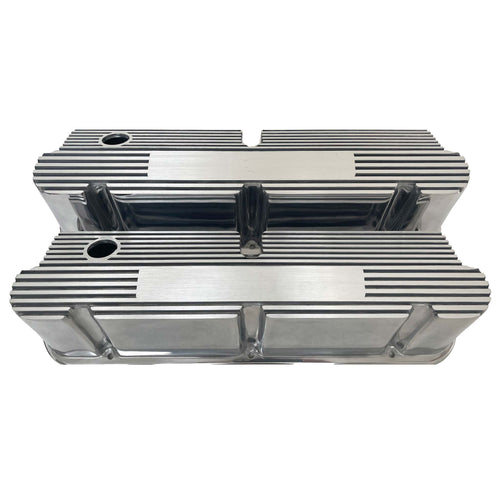 Ford Small Block Pentroof Finned Valve Covers - Custom - Polished