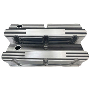 Ford Small Block Pentroof Finned Valve Covers - Custom - Polished