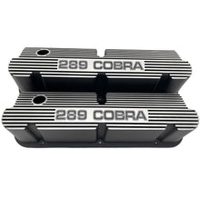 Load image into Gallery viewer, Ford Small Block Pentroof 289 COBRA Valve Covers - Polished - Black