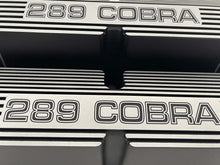 Load image into Gallery viewer, Ford Small Block Pentroof 289 COBRA Valve Covers - Polished - Black