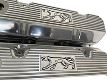 Load image into Gallery viewer, Ford 351 Cleveland - Cougar Logo - Finned Valve Covers - Polished