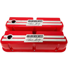 Load image into Gallery viewer, Ford 289,351W Tall CS Shelby Logo Valve Covers - Billet Top - Red