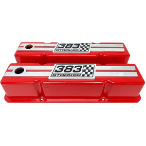 383 STROKER Raised Billet Top Valve Covers - Red