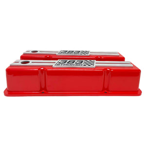 383 STROKER Raised Billet Top Valve Covers - Red