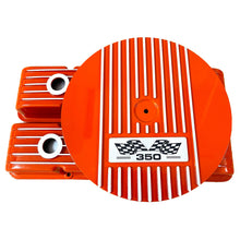 Load image into Gallery viewer, Small Block Chevy 350 Flag Logo Valve Covers &amp; 13&quot; Air Cleaner - Orange