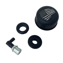 Load image into Gallery viewer, American Flag Chrome Valve Cover Breather &amp; Small PCV Valve - Black