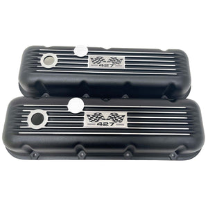 Big Block Chevy 427 Flag Logo Valve Covers & 14" Air Cleaner - Black