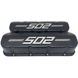 Big Block Chevy 502 Super Sport - RAISED LOGO - Tall Valve Covers - Black