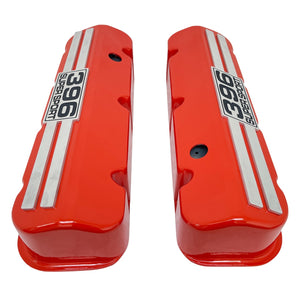 Big Block Chevy 396 Super Sport Tall Valve Covers - Billet Top - Orange