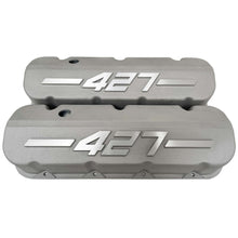 Load image into Gallery viewer, Big Block Chevy 427 - RAISED LOGO - Tall Valve Covers - Bead Blast