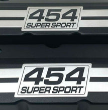 Load image into Gallery viewer, Big Block Chevy 454 Super Sport Tall Valve Covers - Billet Top - Black