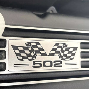 Big Block Chevy 502 Flag Logo Valve Covers - Black