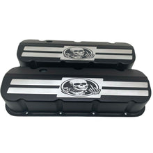 Load image into Gallery viewer, Big Block Chevy F-U Skeleton Tall Valve Covers - Billet Top - Black
