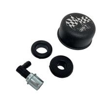 Load image into Gallery viewer, Ford 351 Checkered Flag Valve Cover Breather &amp; Small PCV Valve - Black
