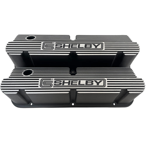 Ford 351W CS Shelby Logo Pentroof Valve Covers - Black