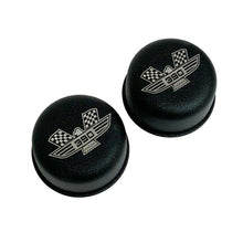 Load image into Gallery viewer, FE 390 American Eagle Chrome Valve Cover Breathers - Black