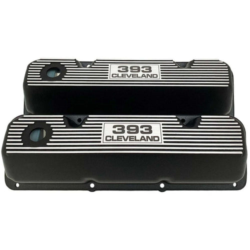 Ford 393 Cleveland - Finned Valve Covers - Black