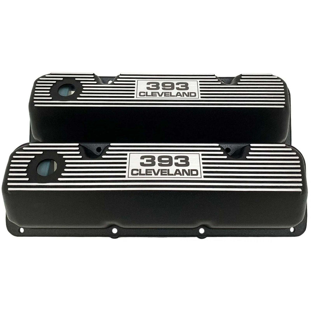 Ford 393 Cleveland - Finned Valve Covers - Black