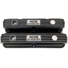 Load image into Gallery viewer, Mopar 408 Stroker Finned Valve Covers - Die-Cast Aluminum - Black