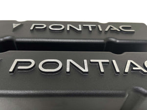 Pontiac Small Block Chevy Raised Letter Valve Covers - Black