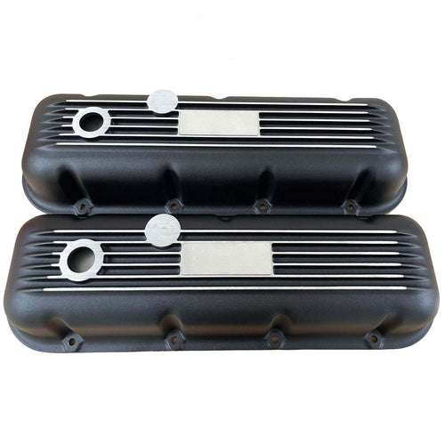 Big Block Chevy Finned Valve Covers - Custom - Black