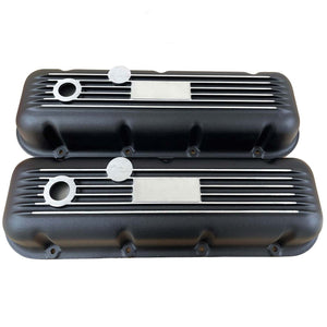 Big Block Chevy Finned Valve Covers - Custom - Black