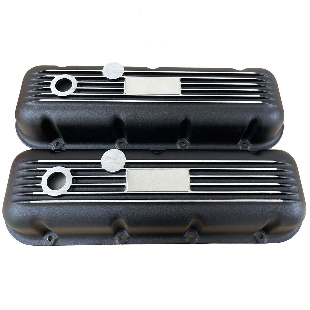Big Block Chevy Finned Valve Covers - Custom - Black