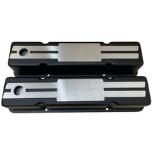 Load image into Gallery viewer, Small Block Chevy Tall Valve covers - Billet Top 2 - Custom - Black