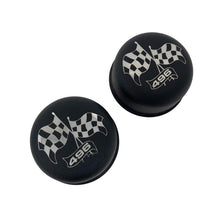 Load image into Gallery viewer, Big Block Chevy 496 Checkered Flag Breathers - Black