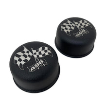 Load image into Gallery viewer, Big Block Chevy 496 Checkered Flag Breathers - Black