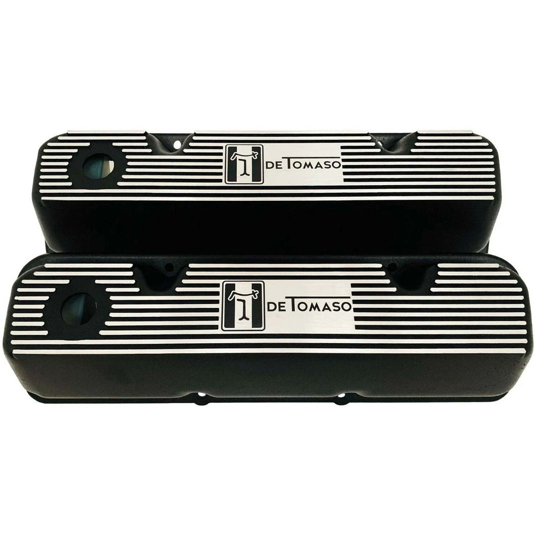 Ford 351 Cleveland - De Tomaso - Finned Valve Covers - Black