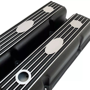 Ford FE Short Valve Covers - Custom Logo - Black