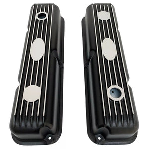 Ford FE Short Valve Covers - Custom Logo - Black