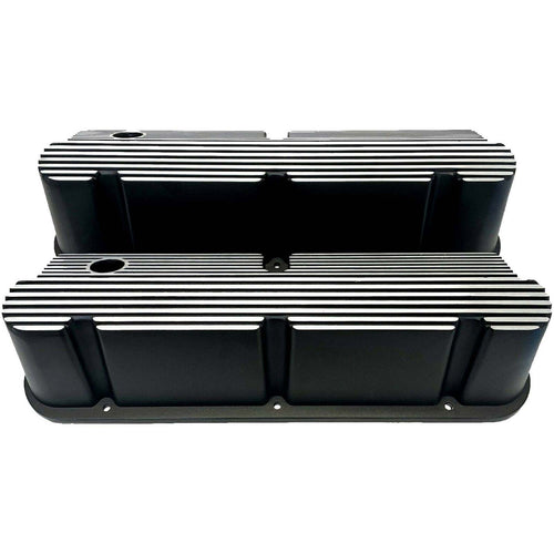 Ford Small Block Pentroof All-Finned Valve Covers - Black