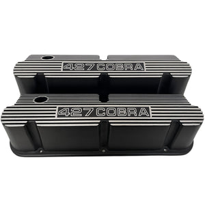 Ford Small Block Pentroof 427 Cobra Valve Covers - Open Letter - Black