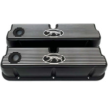 Load image into Gallery viewer, Ford Small Block Cougar Tall Valve Covers - Narrow Fins - Black
