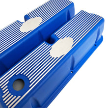 Load image into Gallery viewer, Ford Small Block 289 351W Tall Valve Covers - Narrow Fin - Custom - Blue