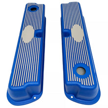 Load image into Gallery viewer, Ford Small Block 289 351W Tall Valve Covers - Narrow Fin - Custom - Blue