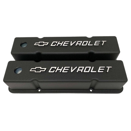 Chevrolet Raised Letter Tall Valve Covers - Black