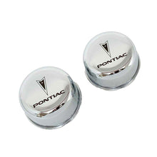 Load image into Gallery viewer, Pontiac Arrow &amp; Script Chrome Valve Cover Breather Set - Polshed